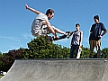 Adam Walder astonishes the bemused locals with this unknown grab at Andover skatepark