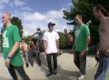 Simon Johns, Josh Newman, Matt Jacobs, Neil Shillabeer,Pash Nash and Dom Ebel relax in the sun at Dorchester skatepark