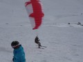 Kite skier swooped in pretty near to CJ, Le Tours