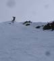 Dom carving a chute wall, Broken River