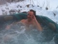 Relaxing in the hottub after a hard day on the hill ;)