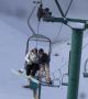 Rachel & CJ givin it some on the chairlift, Ohau