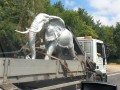 Well, you don't see a silver elephant on the back of a lorry every day...