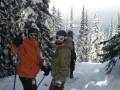 Tim and CJ in the trees, somewhere in Revelstoke!