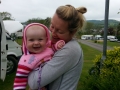 Violet and CJ on holiday in Charmouth