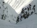 CJ in an untouched backcountry gulley at Le Tour