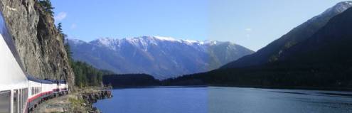 Seton Lake panorama from train