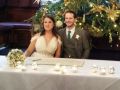 Adam and Sophie signing the wedding register, Rhinefield House