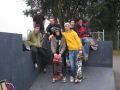Chris Kamm (in yellow) chillin' with Josh, Dom, Char, Adam and Rob at Romsey skatepark