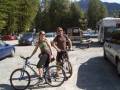 CJ & Tom preparing for biking the trails round Whistler