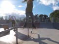 Learning backside lipslides at Lymington skatepark