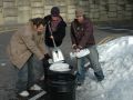 Dom, Chip and Steve packing snow at the BIC.