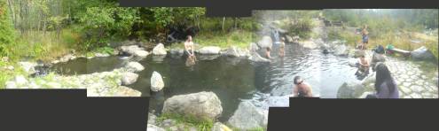 The largest pool at Meager Creek hot springs